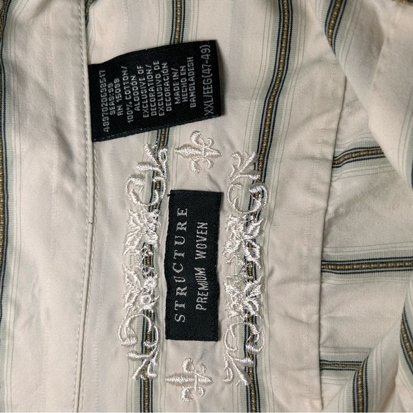 Vintage 1999 Structure Premium Woven Mens XXL Striped Button Down - Picture 3 of 6